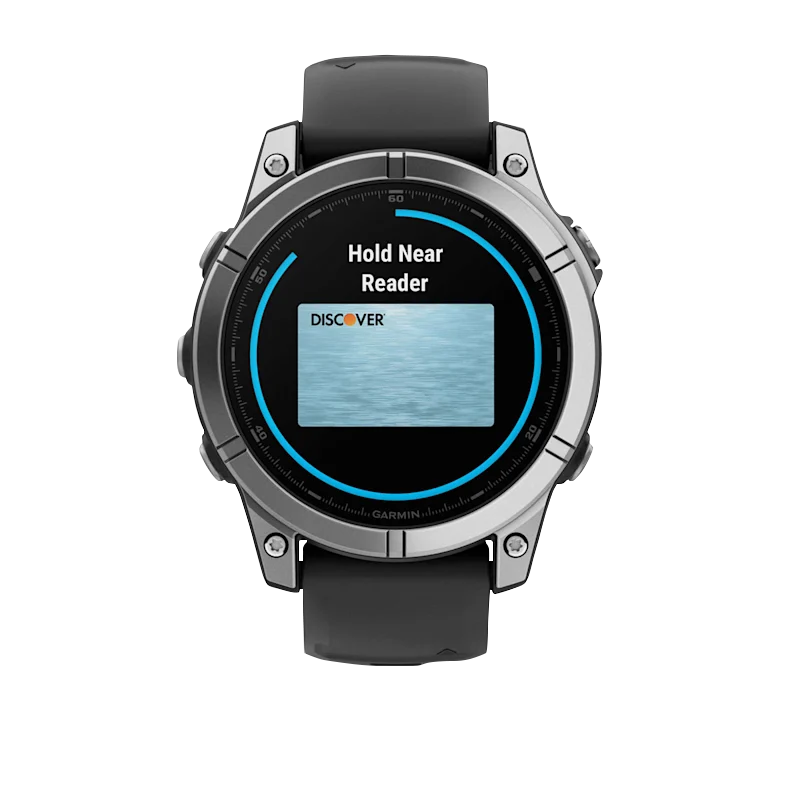 Garmin Fenix E, 47 mm AMOLED, Stainless Steel with Black Silicone Band (010-03025-02)