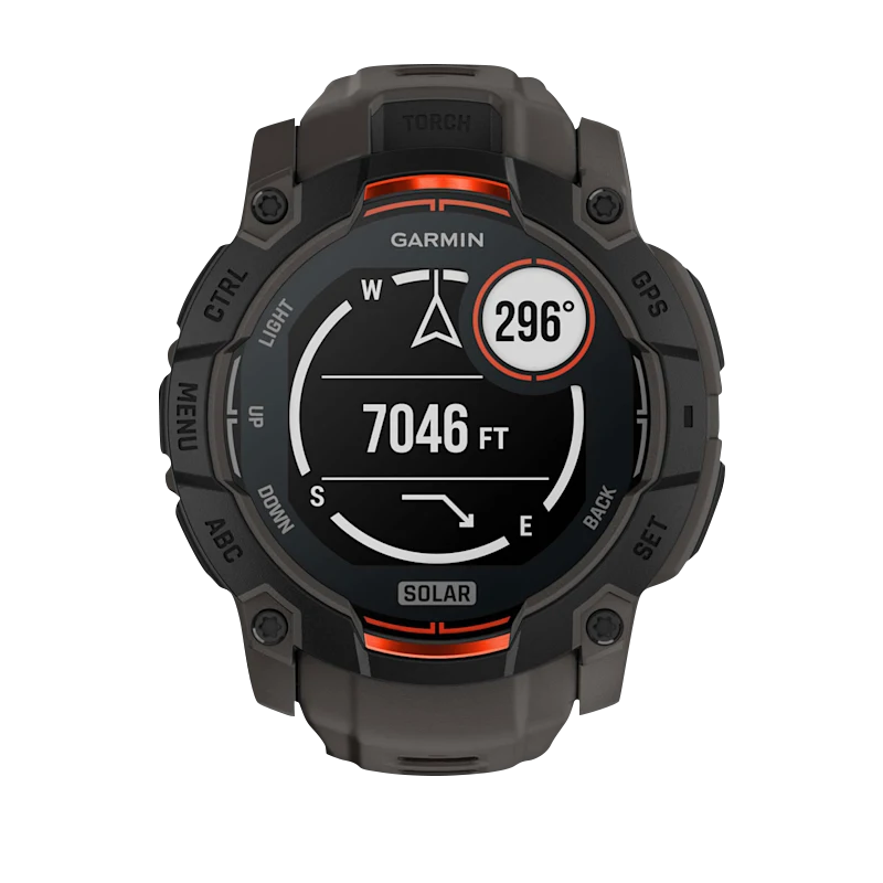 Garmin Instinct 3 Solar, (50mm) Black with Charcoal Band (010-02935-00)
