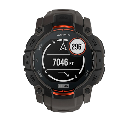 Garmin Instinct 3 Solar, (50mm) Black with Charcoal Band (010-02935-00)