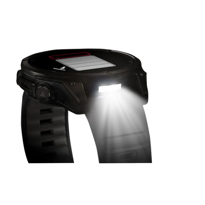 Garmin Fenix 8, 51 mm AMOLED Sapphire, Carbon Gray DLC Titanium with Black/Pebble Gray Silicone Band (010-02905-20)