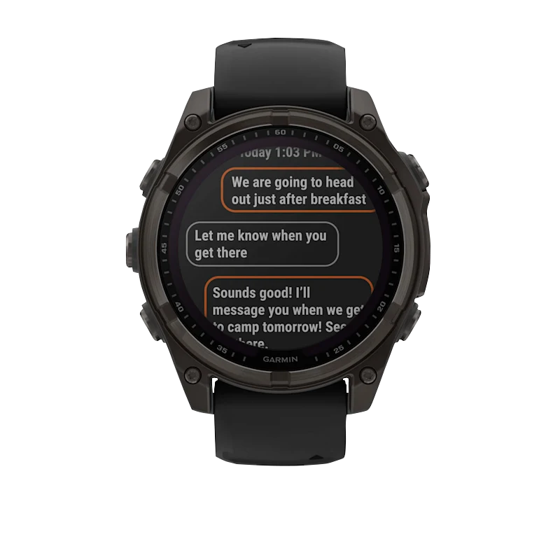 Garmin Fenix 8, 47 mm AMOLED, Solar Sapphire, Carbon Gray DLC Titanium with Black/Pebble Gray Silicone Band (010-02906-10)