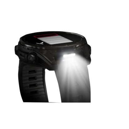 Garmin Fenix 8, AMOLED 43mm, Sapphire Carbon Gray DLC Titanium with Black/Pebble Gray Silicone Band (010-02903-20)