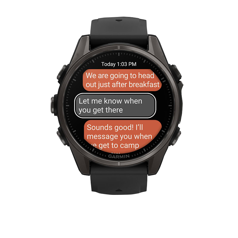 Garmin Fenix 8, AMOLED 43mm, Sapphire Carbon Gray DLC Titanium with Black/Pebble Gray Silicone Band (010-02903-20)