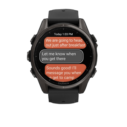 Garmin Fenix 8, AMOLED 43mm, Sapphire Carbon Gray DLC Titanium with Black/Pebble Gray Silicone Band (010-02903-20)