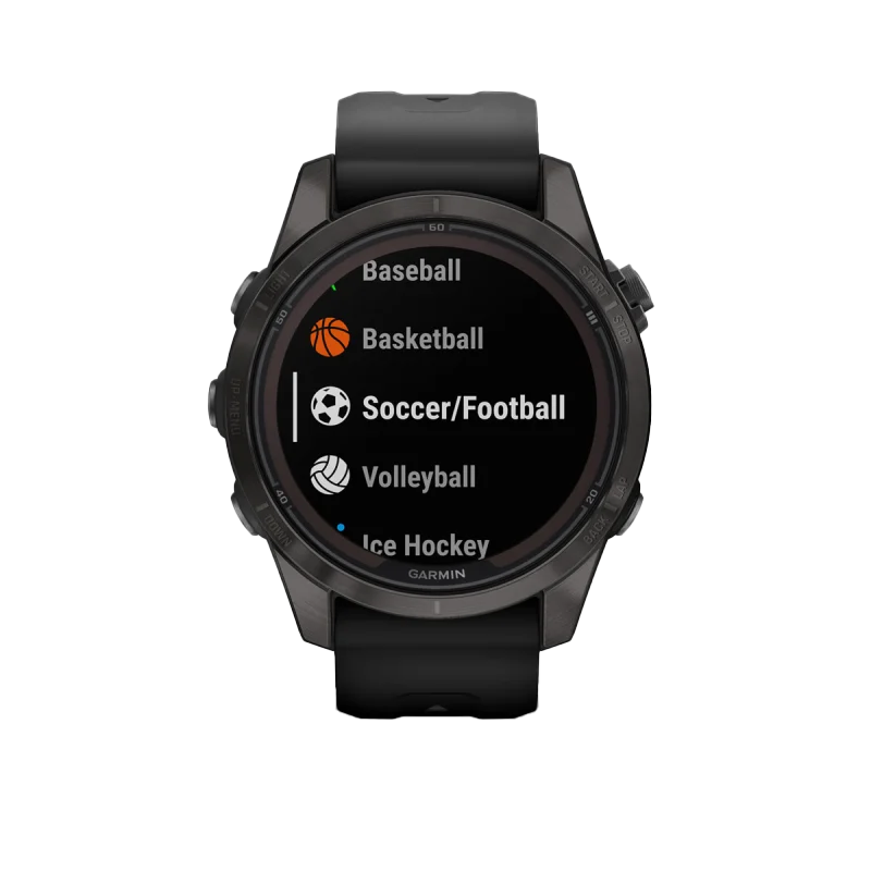 Garmin Fenix 7S Pro Sapphire Solar, Carbon Gray Titanium with Black Band (010-02776-10)