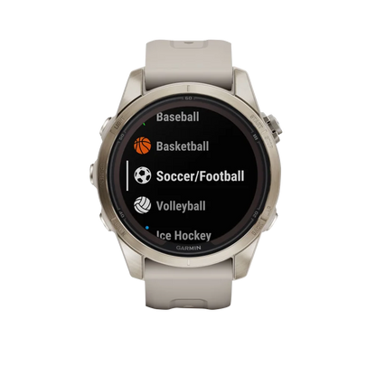 Garmin Fenix 7S Pro Sapphire Solar, Soft Gold with Light Sand Band (010-02776-14)