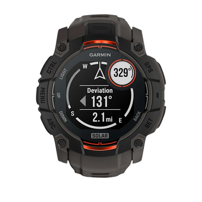 Garmin Instinct 3 Solar, (50mm) Black with Charcoal Band (010-02935-00)