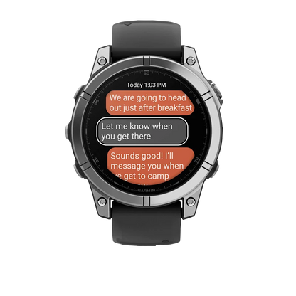Garmin Fenix E, 47 mm AMOLED, Stainless Steel with Black Silicone Band (010-03025-02)