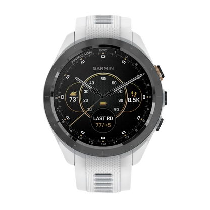 Garmin Approach S70, 42 mm Black/Peach Ceramic Bezel with White Silicone Band (010-02746-00)