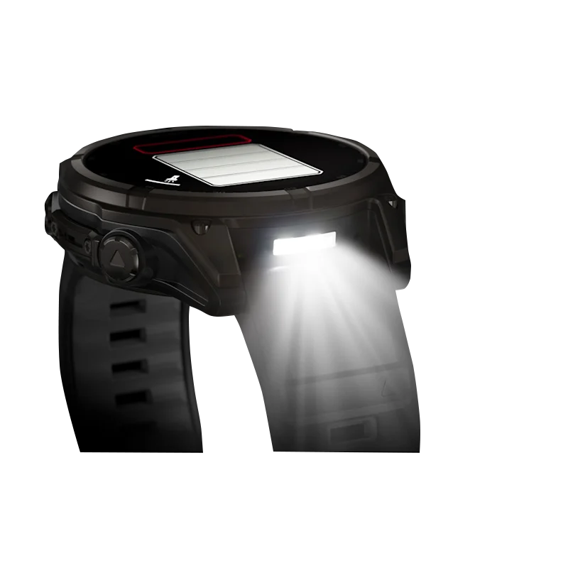 Garmin Fenix 8, 47 mm AMOLED, Solar Sapphire, Carbon Gray DLC Titanium with Black/Pebble Gray Silicone Band (010-02906-10)
