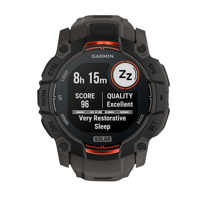 Garmin Instinct 3 Solar, (50mm) Black with Charcoal Band (010-02935-00)