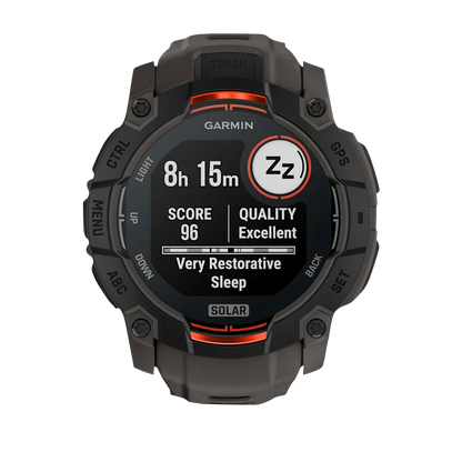 Garmin Instinct 3 Solar, (50mm) Black with Charcoal Band (010-02935-00)