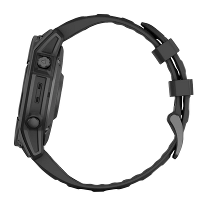 Garmin Fenix E, 47 mm AMOLED, Slate Gray Steel with Black Silicone Band (010-03025-03)
