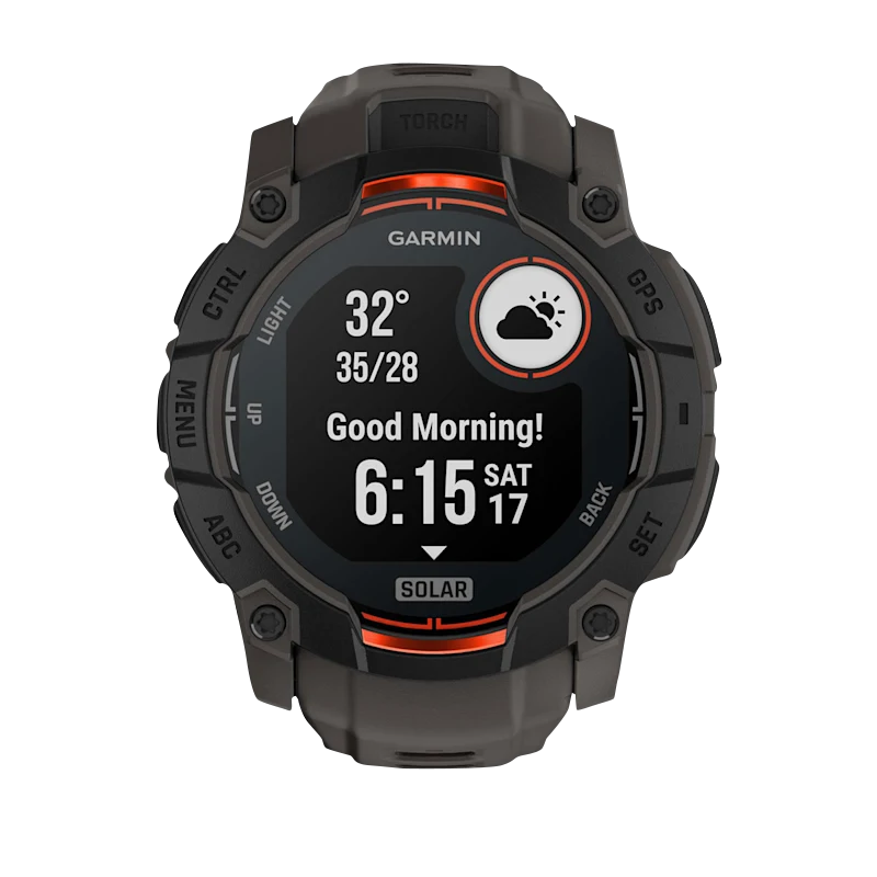 Garmin Instinct 3 Solar, (50mm) Black with Charcoal Band (010-02935-00)