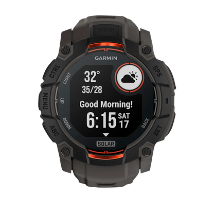 Garmin Instinct 3 Solar, (50mm) Black with Charcoal Band (010-02935-00)