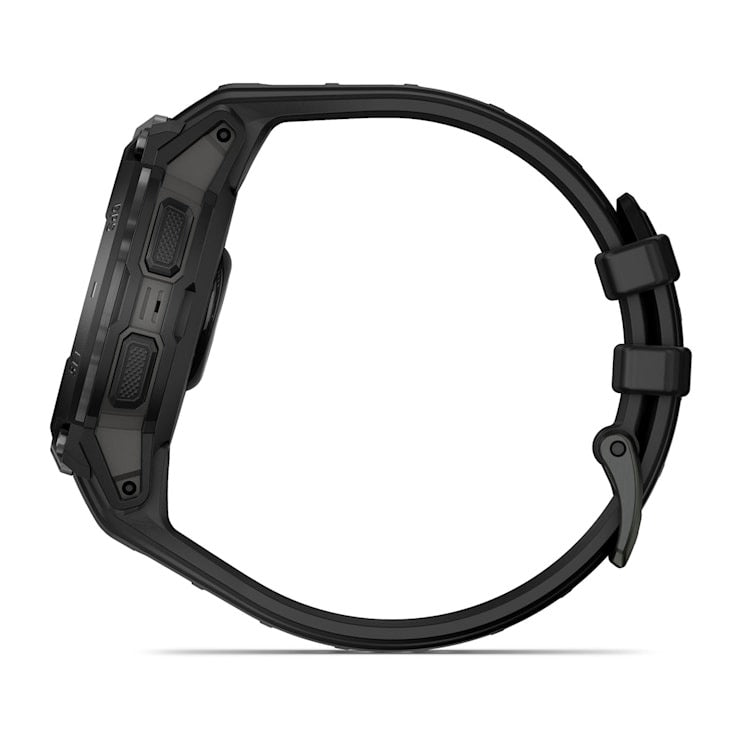 Garmin Instinct Crossover AMOLED Tactical Edition watch, rugged black case and strap