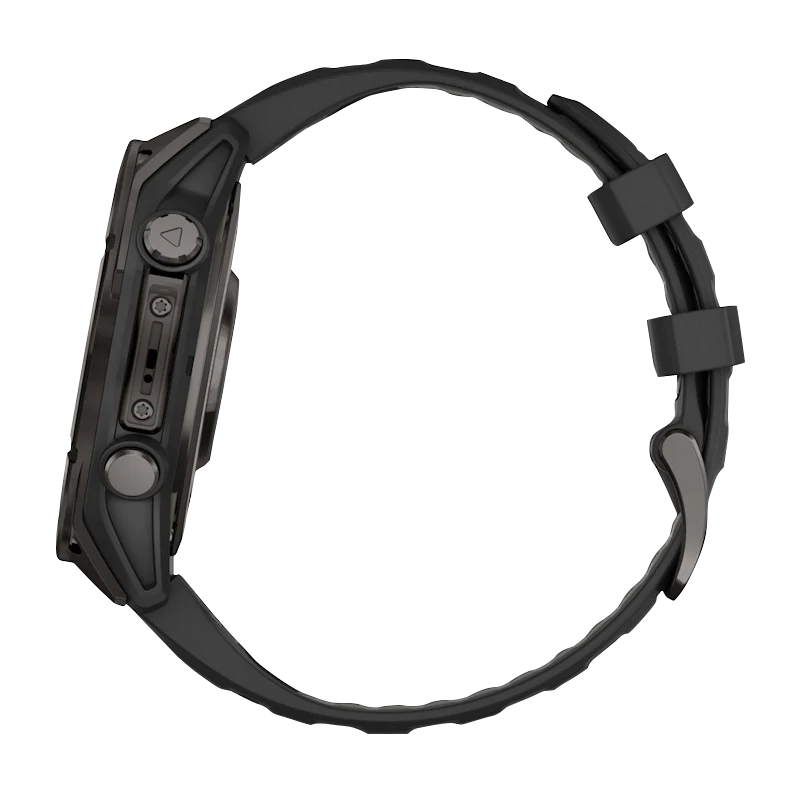 Garmin Fenix 8, 51 mm AMOLED Sapphire, Carbon Gray DLC Titanium with Black/Pebble Gray Silicone Band (010-02905-20)