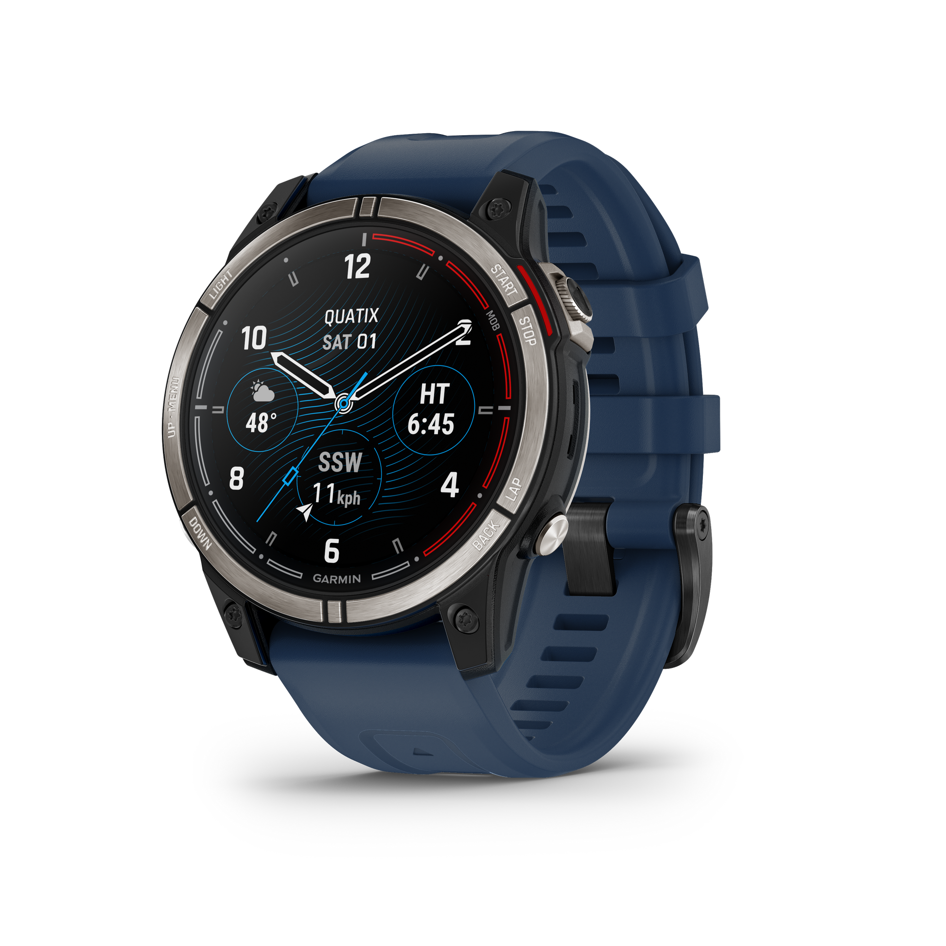Garmin Quatix 7X Solar marine GPS smartwatch with blue strap