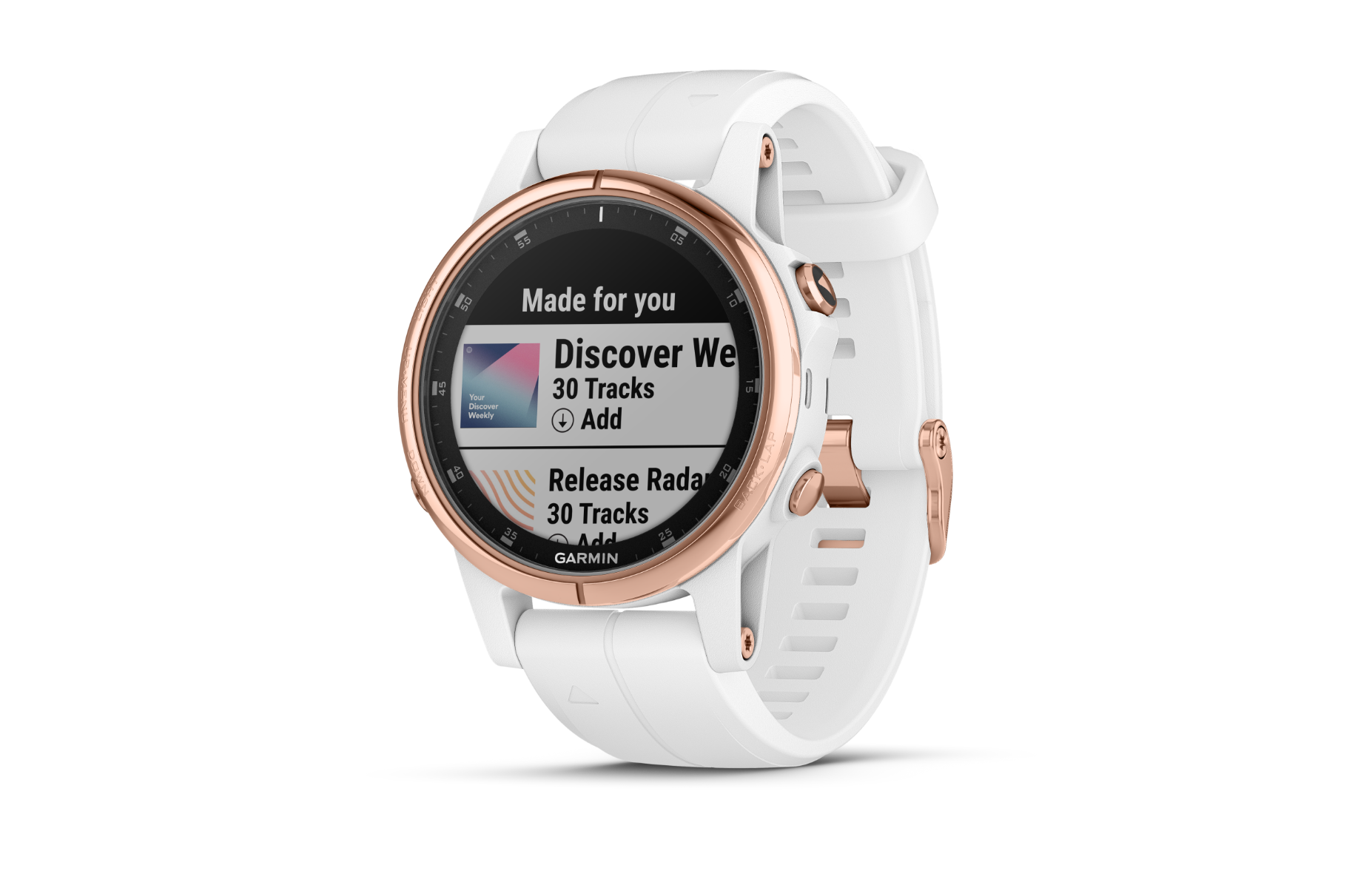 Garmin Fenix 5S Plus Sapphire Rose Goldtone w/ Carrara White Band (010-01987-06)