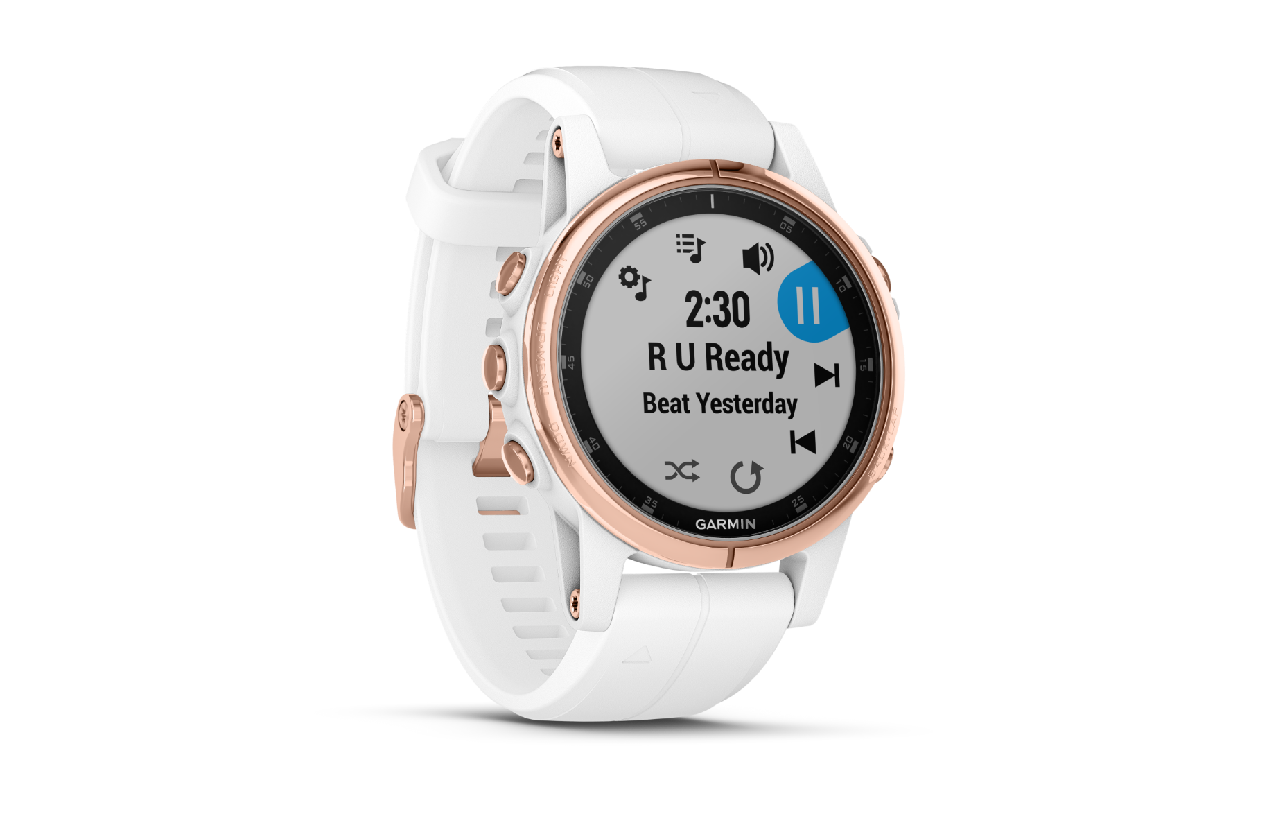 Garmin Fenix 5S Plus Sapphire Rose Goldtone w/ Carrara White Band (010-01987-06)