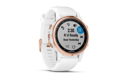 Garmin Fenix 5S Plus Sapphire Rose Goldtone w/ Carrara White Band (010-01987-06)