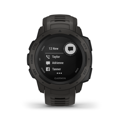 Garmin Instinct, Graphite GPS Watch (Garmin Certified Refurbished)