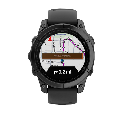 Garmin Fenix E, 47 mm AMOLED, Slate Gray Steel with Black Silicone Band (010-03025-03)