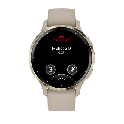 Garmin Venu 3S, lunette en acier inoxydable doré souple de 41 mm avec boîtier gris français et bracelet en silicone (010-02785-02)
