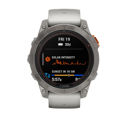 Garmin Fēnix 7 Pro Sapphire Solar, Titanium with Fog Gray/Ember Orange Band (010-02777-20)