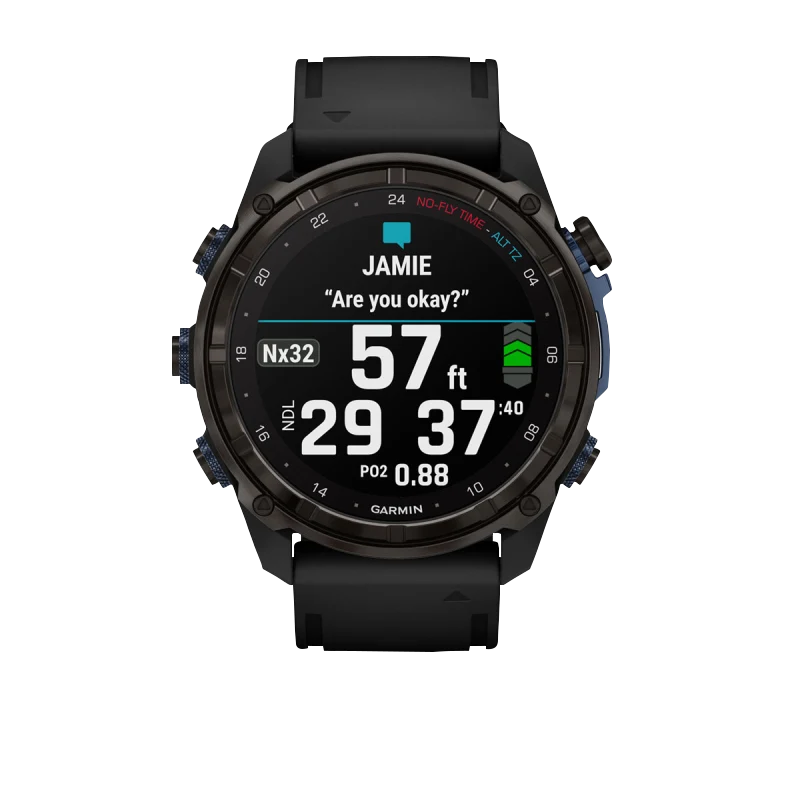 Garmin Descent Mk3i, 51 mm Carbon Gray DLC Titanium with Black Silicone Band and Descent T2 Transceiver