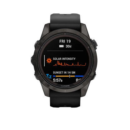 Garmin Fenix 7S Pro Sapphire Solar, Carbon Gray Titanium with Black Band (010-02776-10)