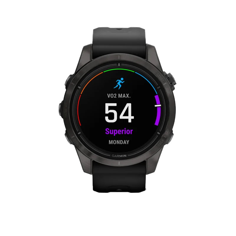 Garmin Epix Pro (Gen 2), 42 mm Sapphire Edition Carbon Gray DLC Titanium with Black Band (010-02802-14)
