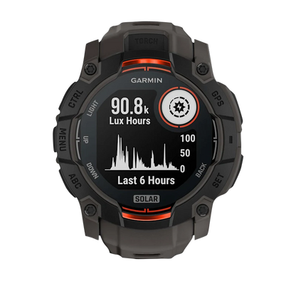 Garmin Instinct 3 Solar, (50mm) Black with Charcoal Band (010-02935-00)
