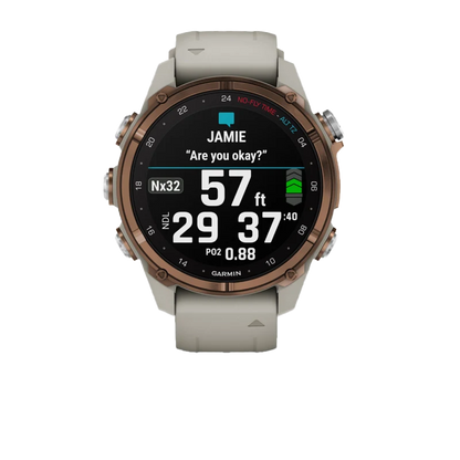 Garmin Descent Mk3i, 43 mm Bronze PVD Titanium with French Gray Silicone Band and Descent T2 Transceiver