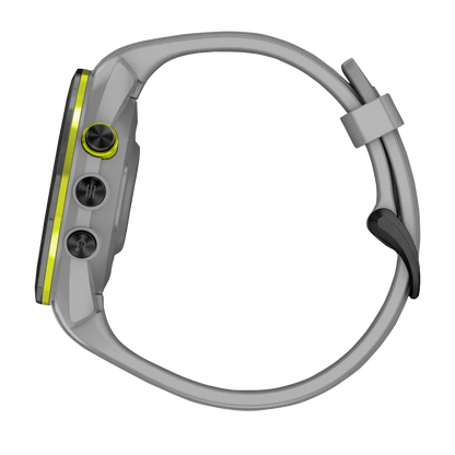 Garmin Approach S70, 42 mm Black/Amp Yellow Ceramic Bezel with Powder Gray Silicone Band (010-02746-01)