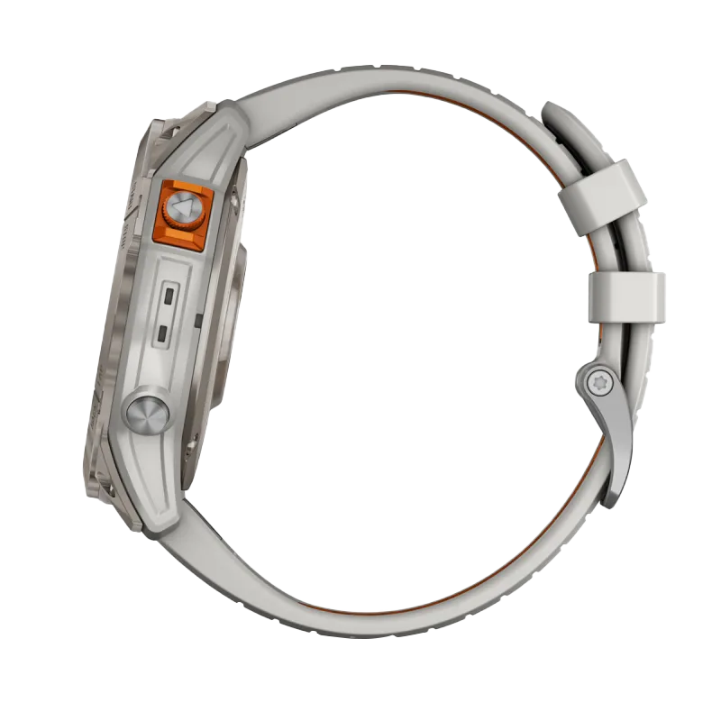 Garmin Fenix 7X Pro Sapphire Solar Edition Titanium with Fog Gray/Ember Orange Band (010-02778-14)