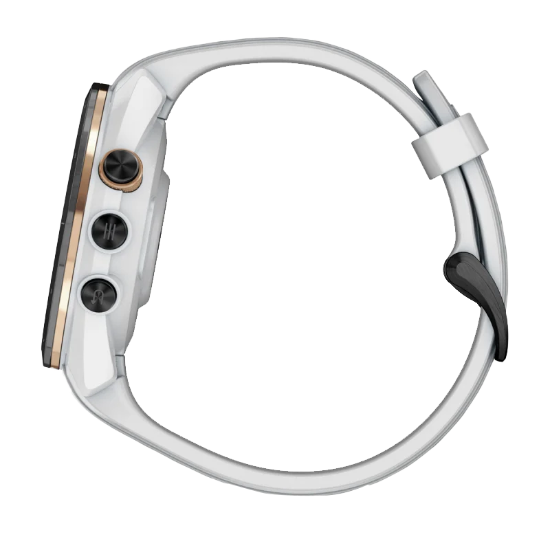 Garmin Approach S70, 42 mm Black/Peach Ceramic Bezel with White Silicone Band (010-02746-00)