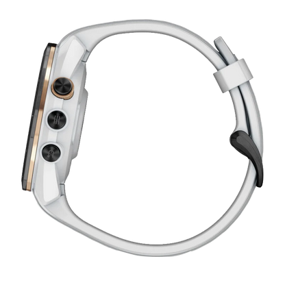 Garmin Approach S70, 42 mm Black/Peach Ceramic Bezel with White Silicone Band (010-02746-00)