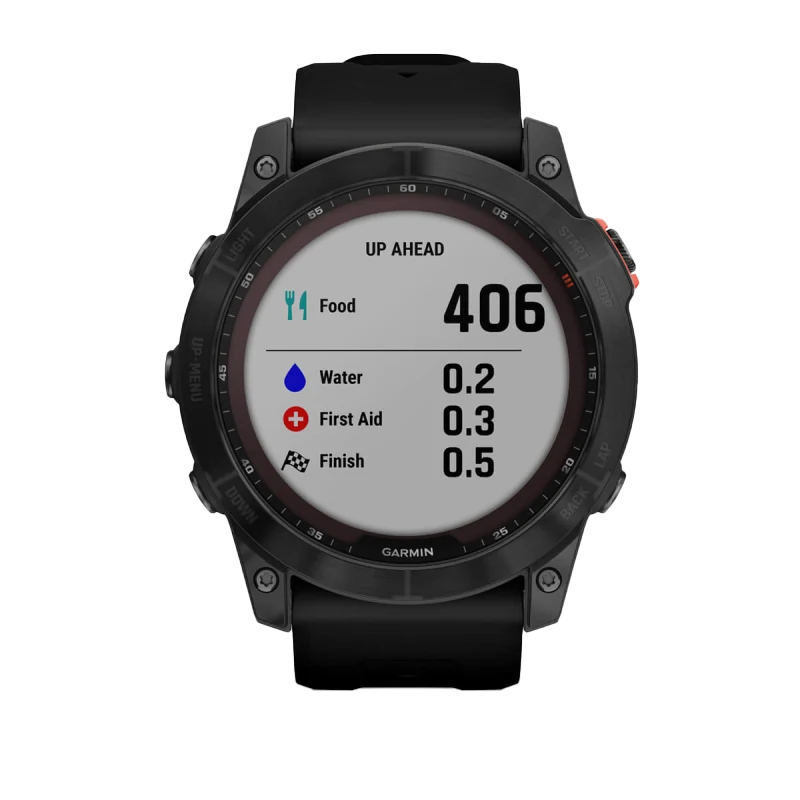 Garmin Fēnix 7X, édition solaire Gris ardoise avec bracelet noir (reconditionné certifié Garmin) 