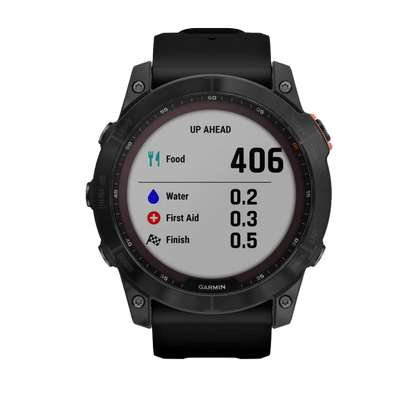 Garmin Fēnix 7X, édition solaire Gris ardoise avec bracelet noir (reconditionné certifié Garmin) 