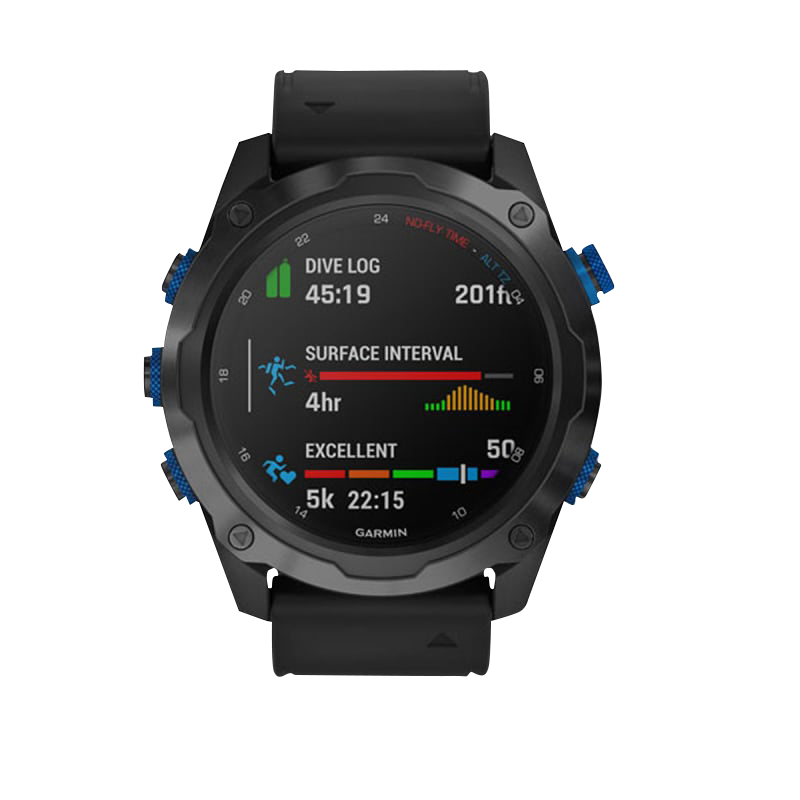 Garmin Descent Mk2i Titanium Carbon Gray DLC avec bracelet noir (remis à neuf certifié Garmin)