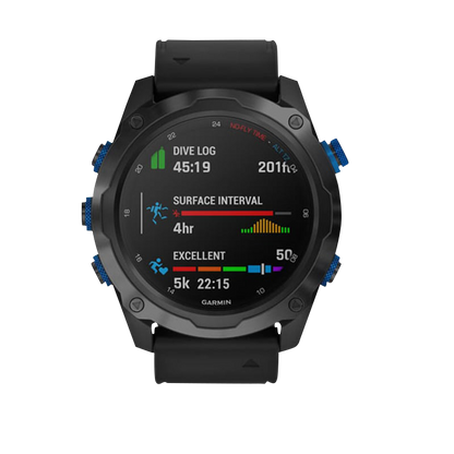 Garmin Descent Mk2i Titanium Carbon Gray DLC avec bracelet noir (remis à neuf certifié Garmin)