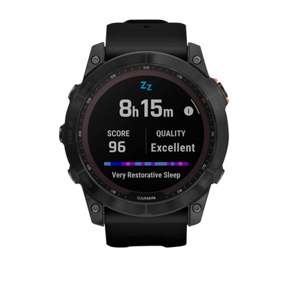 Garmin Fēnix 7X, édition solaire Gris ardoise avec bracelet noir (reconditionné certifié Garmin) 