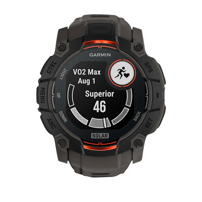 Garmin Instinct 3 Solar, (50mm) Black with Charcoal Band (010-02935-00)