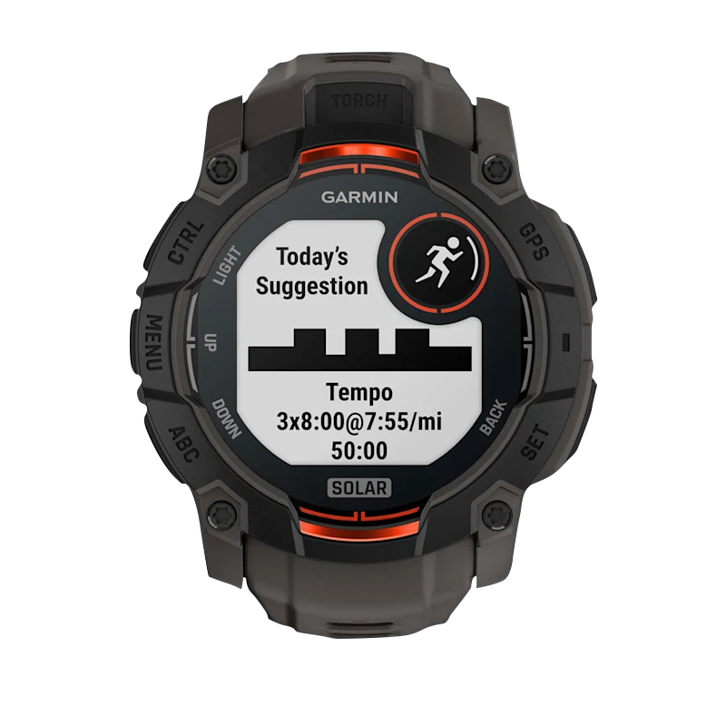 Garmin Instinct 3 Solar, (50mm) Black with Charcoal Band (010-02935-00)
