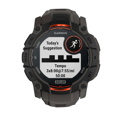 Garmin Instinct 3 Solar, (50mm) Black with Charcoal Band (010-02935-00)