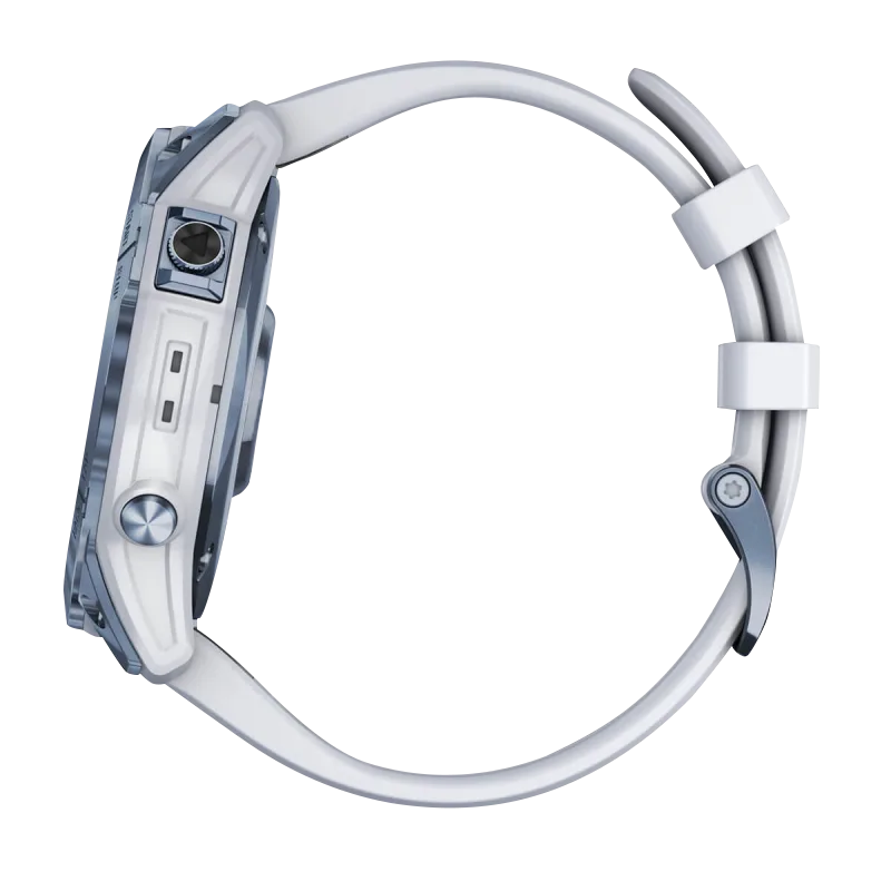 Garmin Fēnix 7X, édition solaire Sapphire, titane bleu minéral avec bracelet Whitestone (reconditionné certifié Garmin)