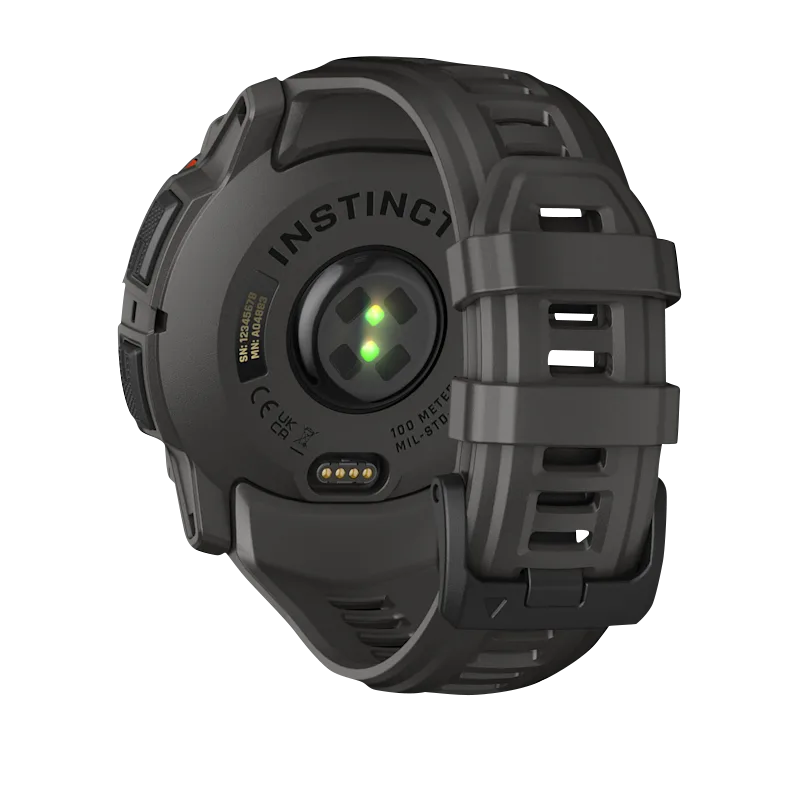 Garmin Instinct 3 Solar, (50mm) Black with Charcoal Band (010-02935-00)