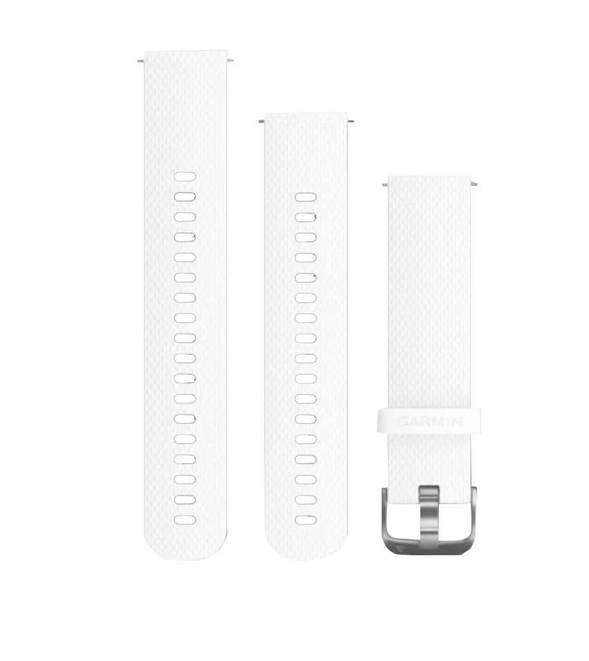 Garmin Quick Release Bands (20 mm) White with Silver Hardware (010-12561-04)