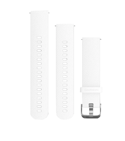 Garmin Quick Release Bands (20 mm) White with Silver Hardware (010-12561-04)